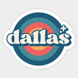 Vintage Dallas Sunset Seal // Retro City Emblem for Dallas, Texas Sticker